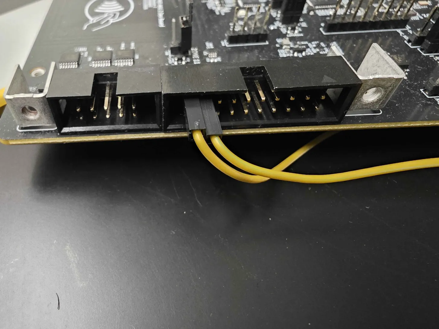 GPIO connectors and Orca mounting on the FreeWili2 board