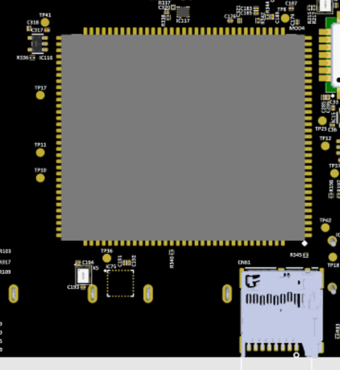 CM0 module footprint on the FreeWili2 PCB