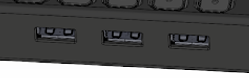 Three USB host ports on the FreeWili2 chassis